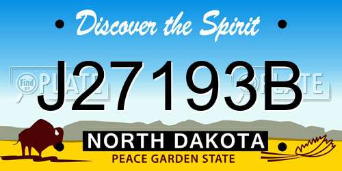 J27193B North Dakota License Plate