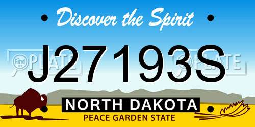 J27193S North Dakota License Plate