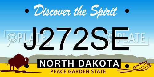 J272SE North Dakota License Plate