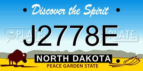 J2778E North Dakota License Plate