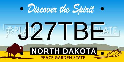 J27TBE North Dakota License Plate