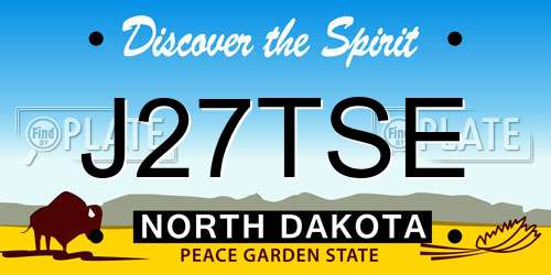 J27TSE North Dakota License Plate