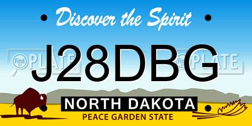 J28DBG North Dakota License Plate