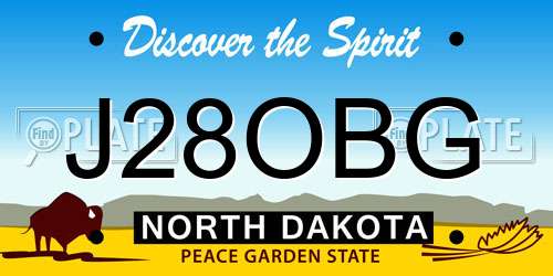J28OBG North Dakota License Plate