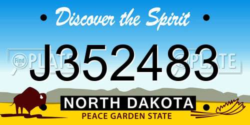 J352483 North Dakota License Plate