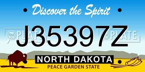 J35397Z North Dakota License Plate