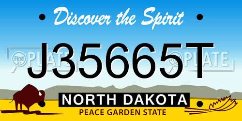 J35665T North Dakota License Plate