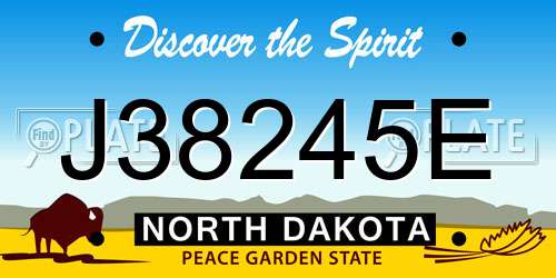 J38245E North Dakota License Plate