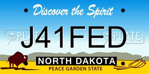 J41FED North Dakota License Plate