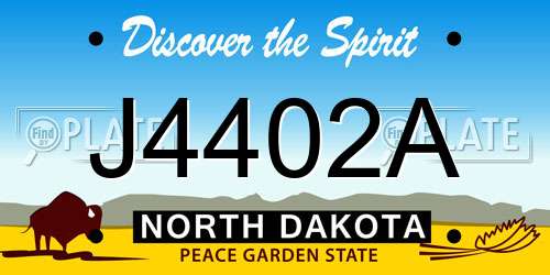 J4402A North Dakota License Plate