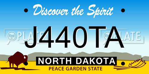 J440TA North Dakota License Plate