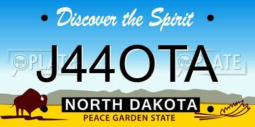 J44OTA North Dakota License Plate