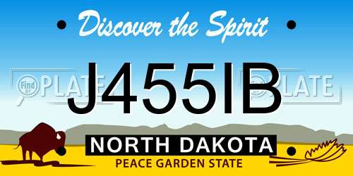J455IB North Dakota License Plate