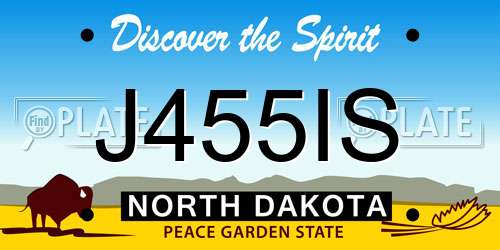 J455IS North Dakota License Plate