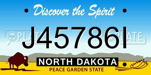 J45786I North Dakota License Plate