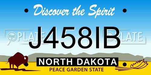 J458IB North Dakota License Plate