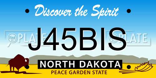 J45BIS North Dakota License Plate
