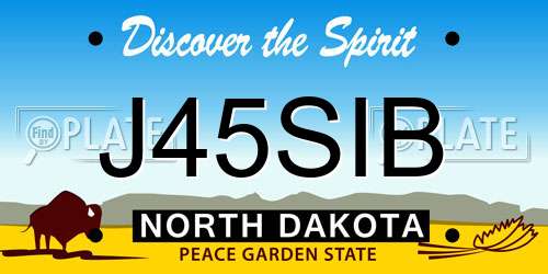 J45SIB North Dakota License Plate