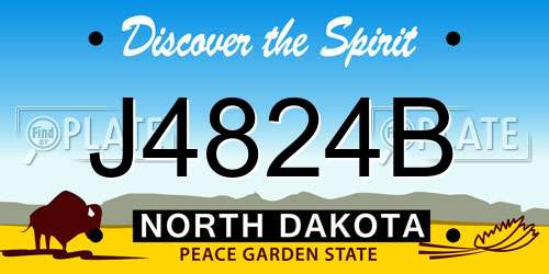 J4824B North Dakota License Plate