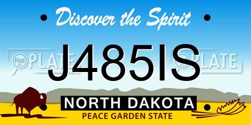 J485IS North Dakota License Plate