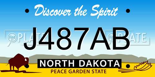J487AB North Dakota License Plate