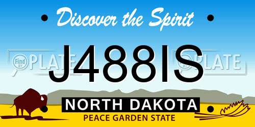 J488IS North Dakota License Plate