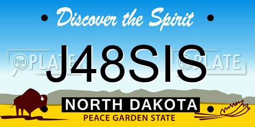 J48SIS North Dakota License Plate