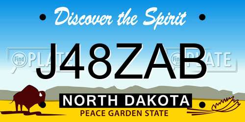 J48ZAB North Dakota License Plate