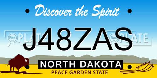 J48ZAS North Dakota License Plate