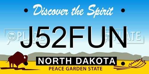 J52FUN North Dakota License Plate