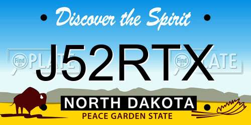 J52RTX North Dakota License Plate