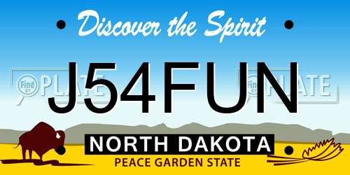 J54FUN North Dakota License Plate