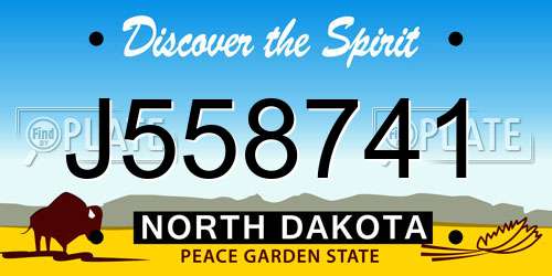 J558741 North Dakota License Plate