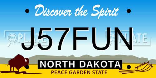 J57FUN North Dakota License Plate