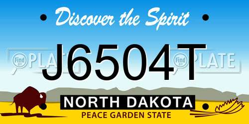 J6504T North Dakota License Plate