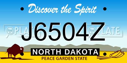 J6504Z North Dakota License Plate