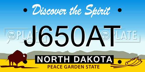 J650AT North Dakota License Plate