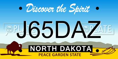 J65DAZ North Dakota License Plate