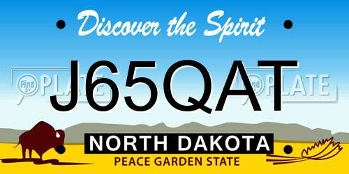 J65QAT North Dakota License Plate