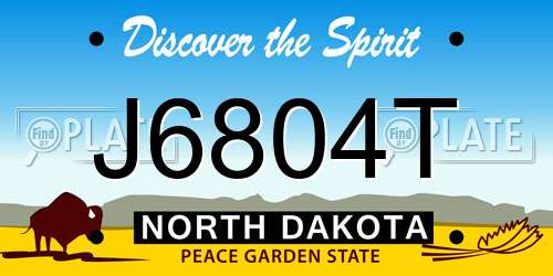 J6804T North Dakota License Plate