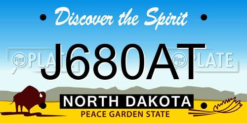 J680AT North Dakota License Plate
