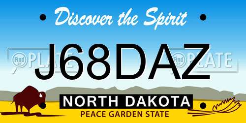 J68DAZ North Dakota License Plate