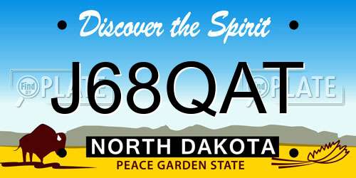 J68QAT North Dakota License Plate