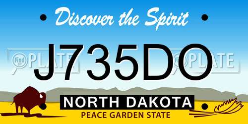 J735DO North Dakota License Plate