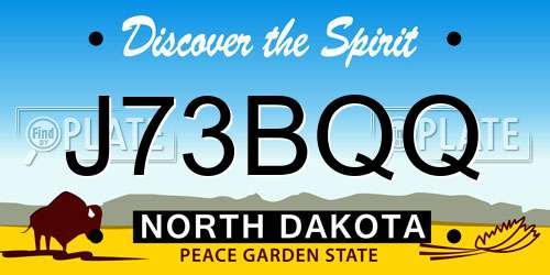 J73BQQ North Dakota License Plate