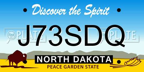J73SDQ North Dakota License Plate