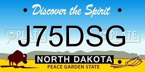 J75DSG North Dakota License Plate