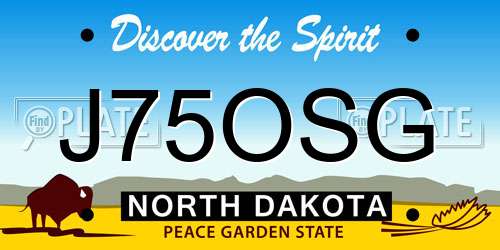 J75OSG North Dakota License Plate