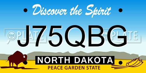 J75QBG North Dakota License Plate