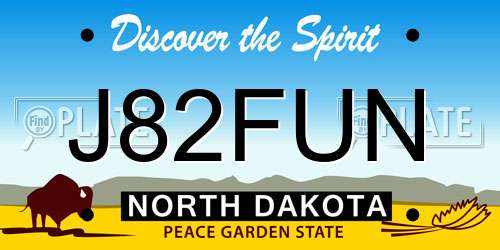 J82FUN North Dakota License Plate